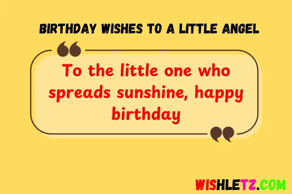 Birthday Wishes to a Little Angel