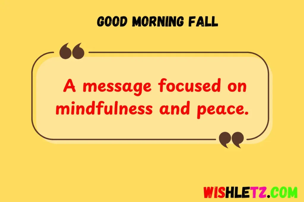Good Morning Fall